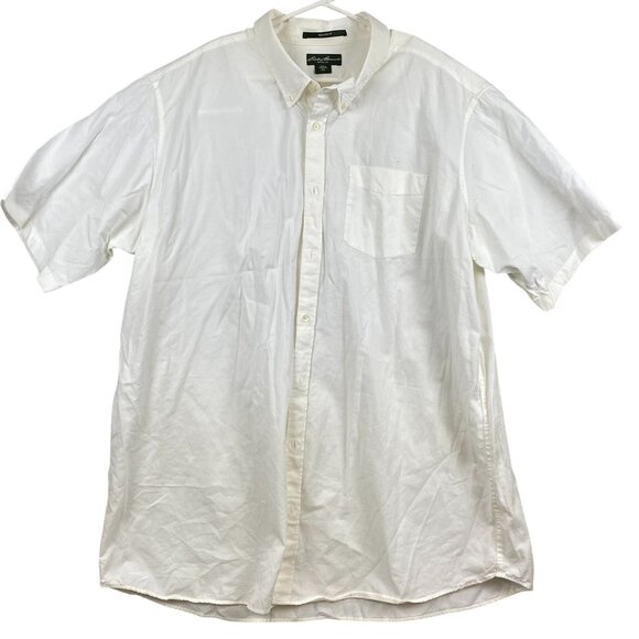 Eddie Bauer Mens Shirt 3XLT Relaxed Fit Cotton Short Sleeve Casual White - Picture 1 of 16